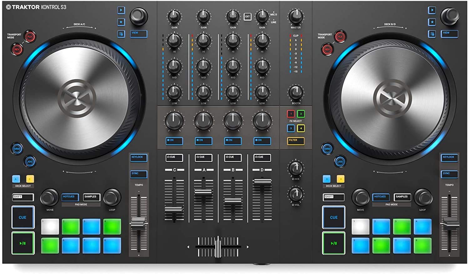 Traktor Kontrol S3 Djコントローラー Native Instruments Traktor Kontrol S3 4-Channel DJ